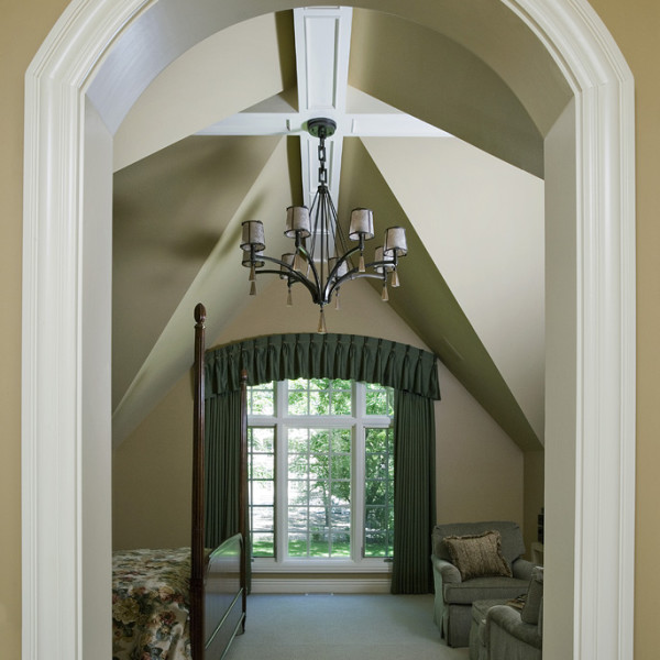 Flowing Archways and Beams in the Master Bedroom