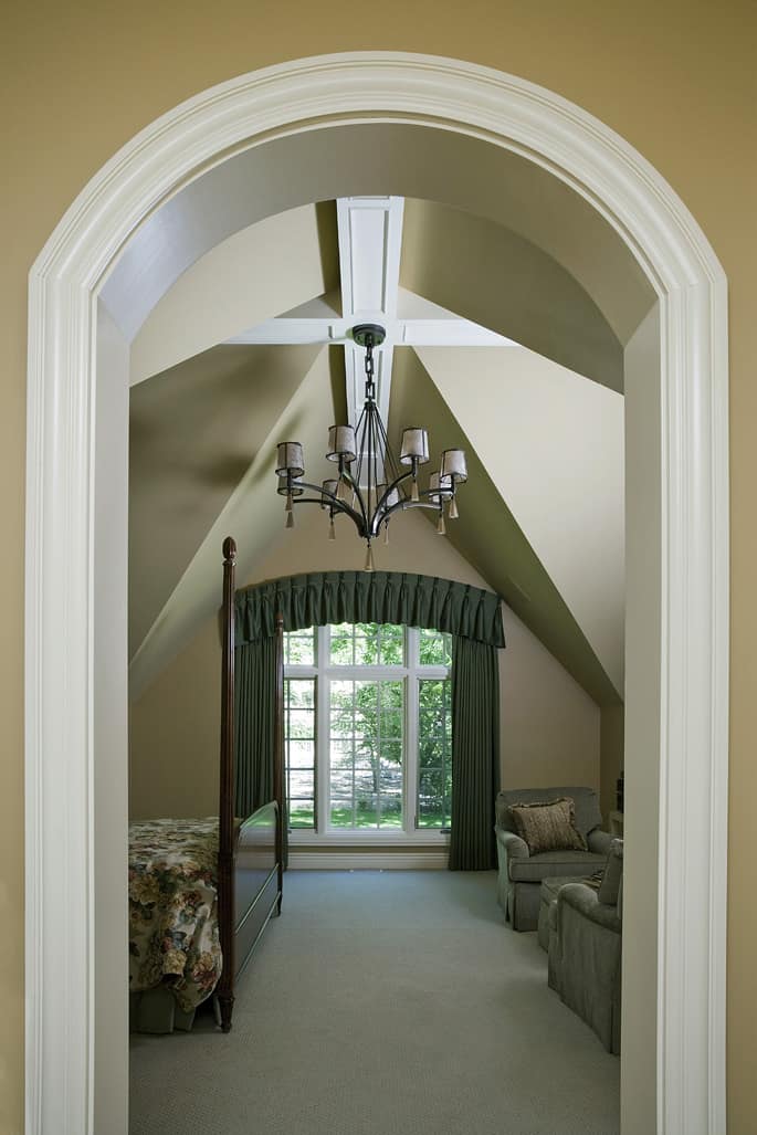Flowing Archways and Beams in the Master Bedroom