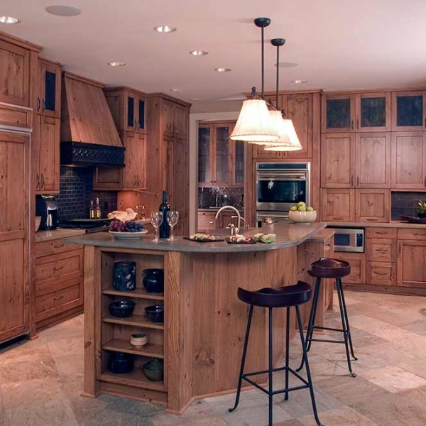 Warm gourmet kitchen custom cabinetry in Deerfield, IL