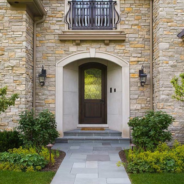 Highland Park Home with Custom Stone Encased Front Door