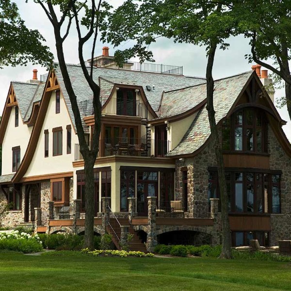 European Chateau-Style Custom Home on Lake Geneva