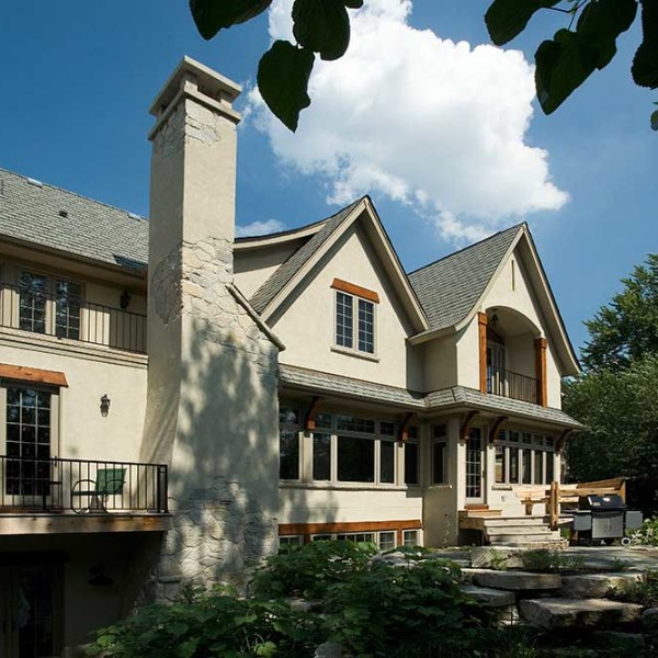 Numerous windows allow for ample natural light to enter the home.