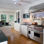 White recessed panel cabinet kitchen