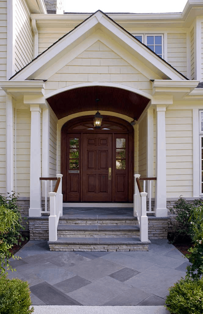 Custom New England Style Home with Arched Entrance