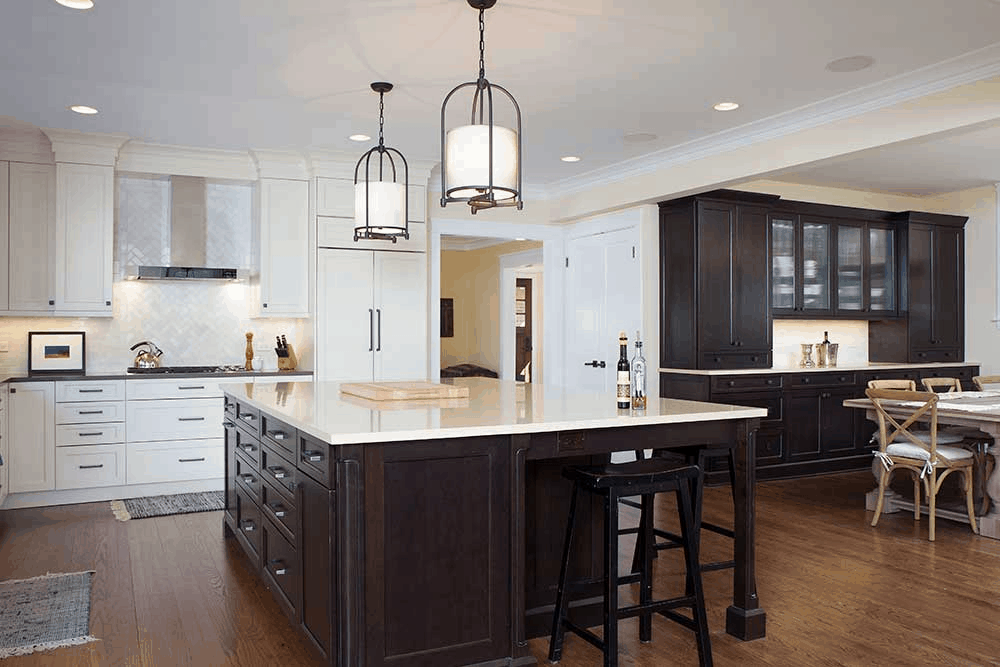 New Kitchen with Crown Molding and Custom Lighting