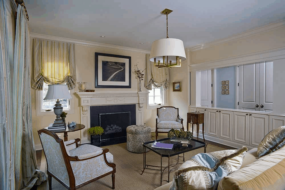 Formal Living Room with Wood Burning Fireplace