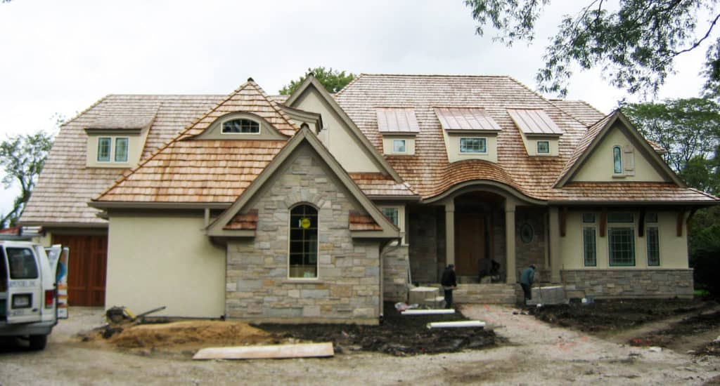 Front Elevation Custom Home Under Construction