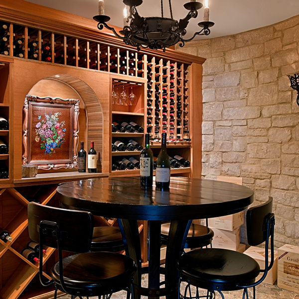 Custom Built Wine Cellar with Tasting Table