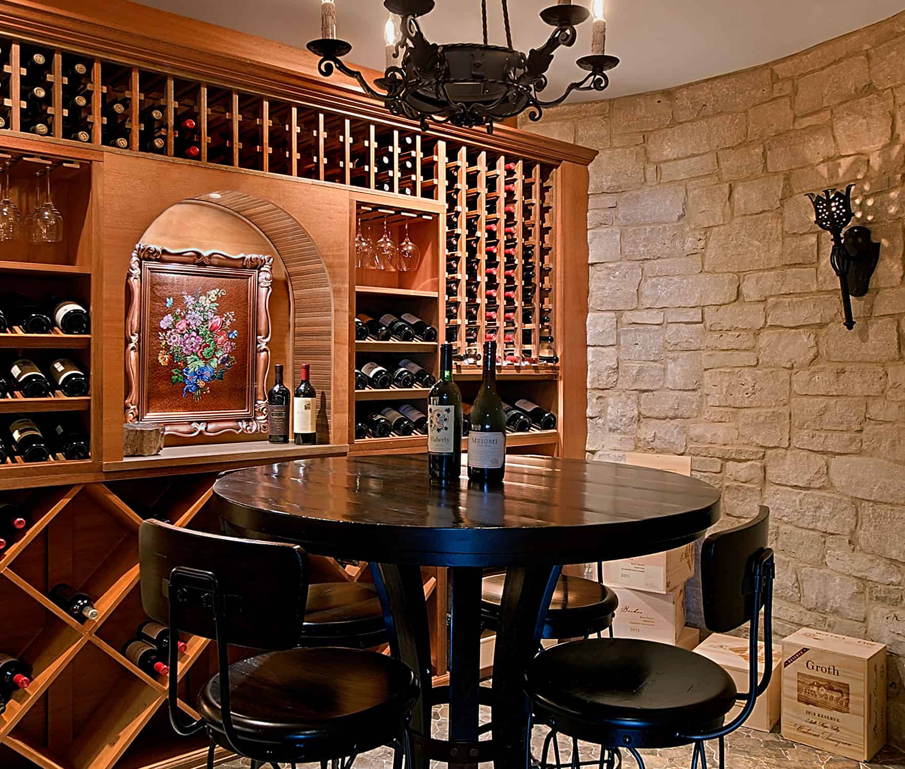 Custom Built Wine Cellar with Tasting Table