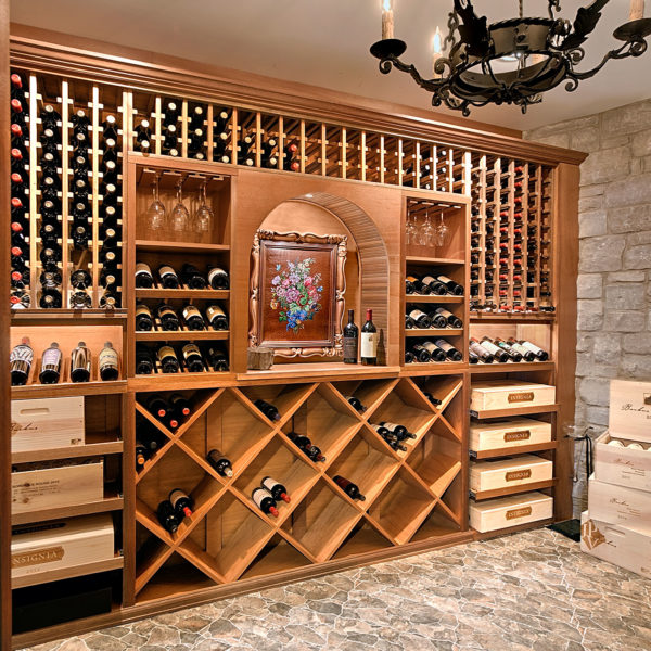 Roll Out Wine Storage within Wine Cellar