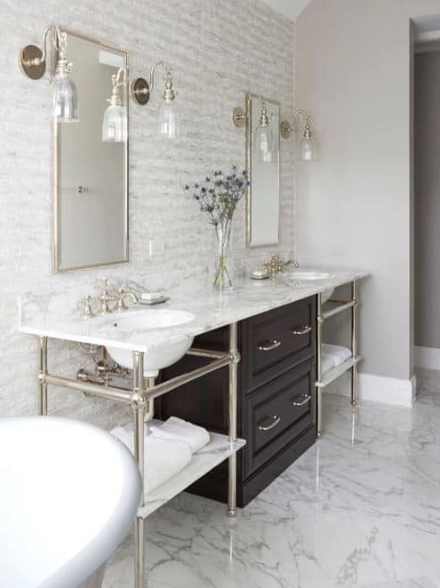 Glenview, IL Bathroom featuring Metal Washstands