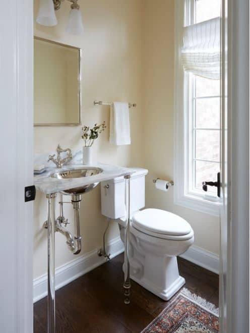 Glenview, IL Powder Room with Glass Legs