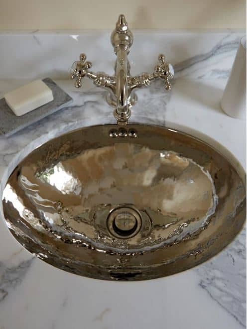 Glenview, IL Bathroom featuring a Hammered Nickel Sink