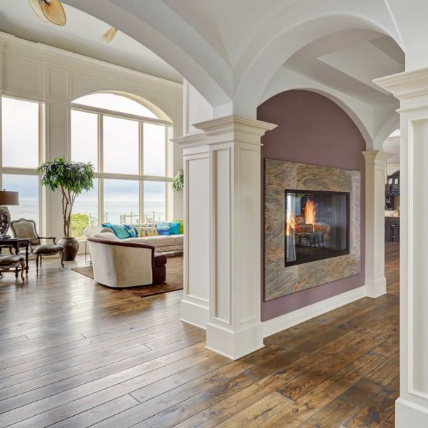 hallway-fireplace-view-to-lake hallway-fireplace-view-to-lake