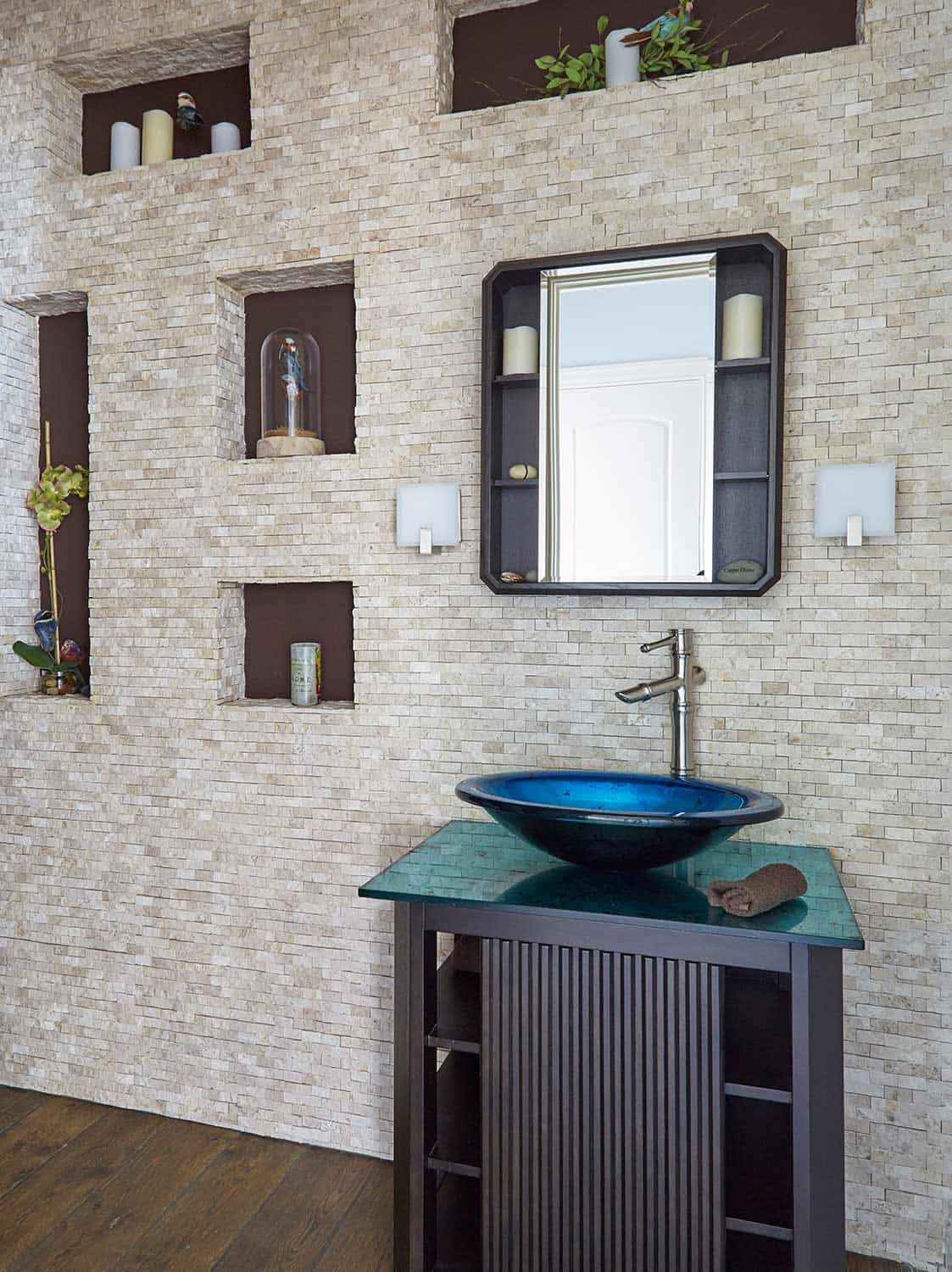 powder-room-art-niches-stone-wall