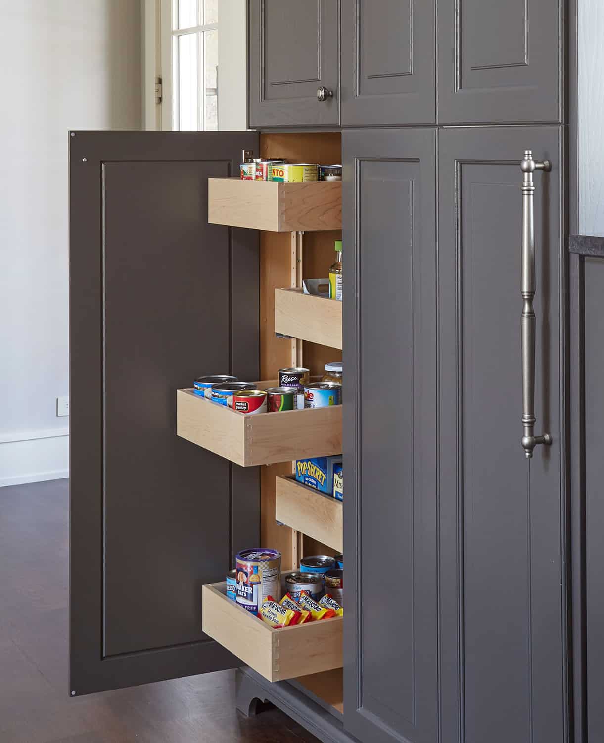 pullout-drawers-pantry-armoire-gray-painted-finish