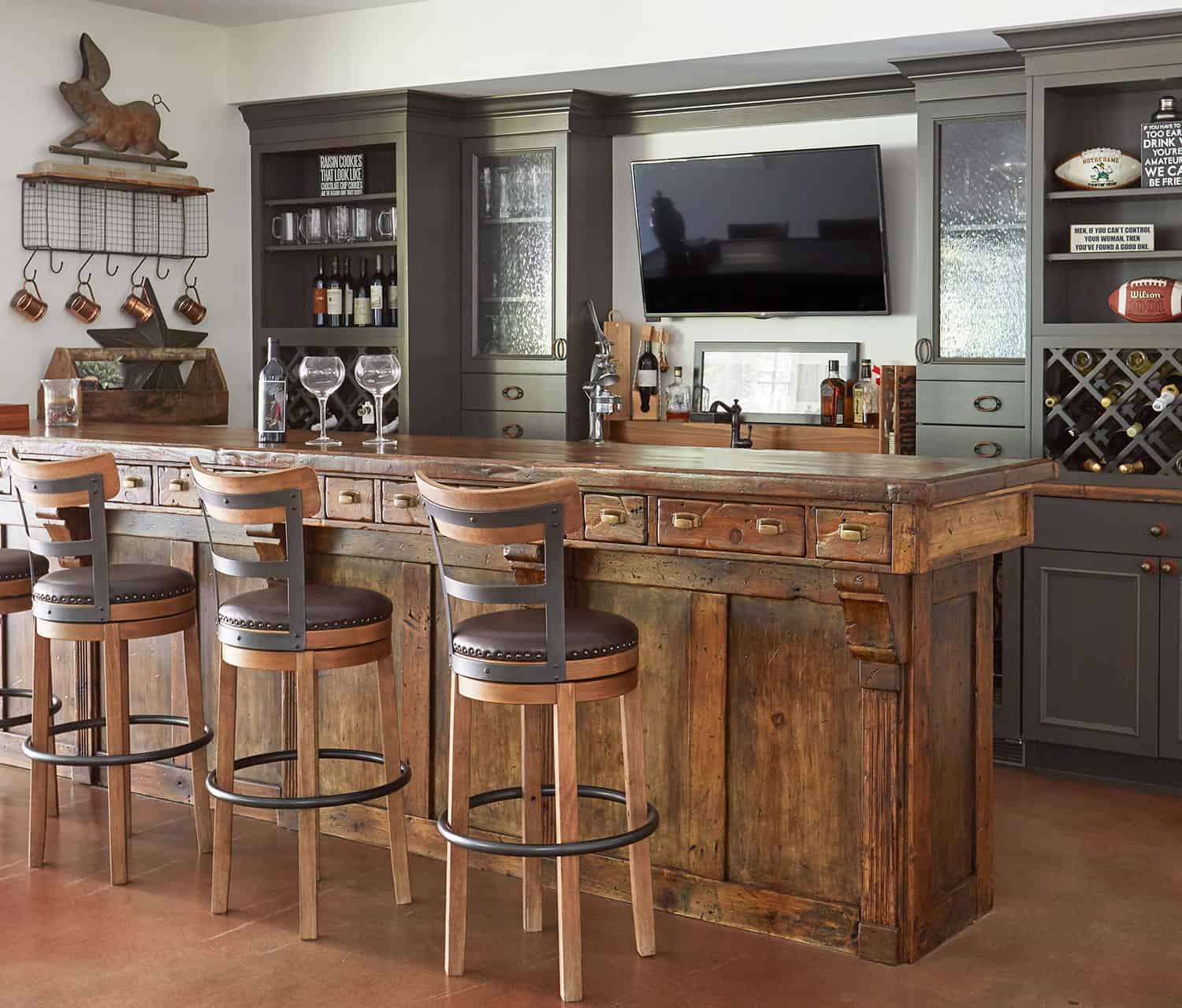 antique-bar-gray-perimeter-cabinets