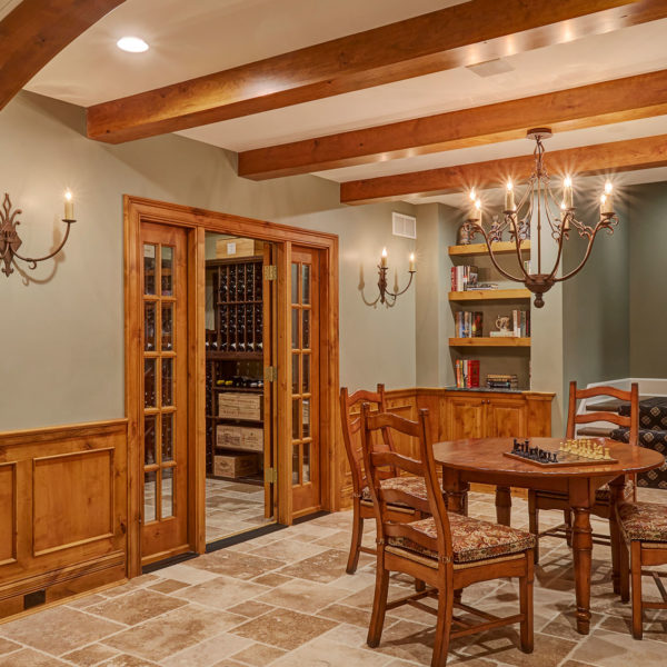 basement-gameroom-beamed-ceiling-limestone-flooring basement-gameroom-beamed-ceiling-limestone-flooring