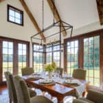 dining-room-vaulted-ceiling-hand-hewn-beams