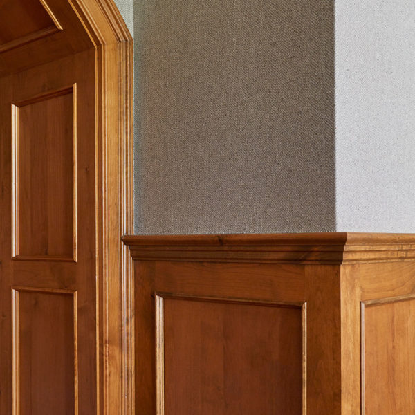 fabric-covered-walls-knotty-alder-wainscot fabric-covered-walls-knotty-alder-wainscot