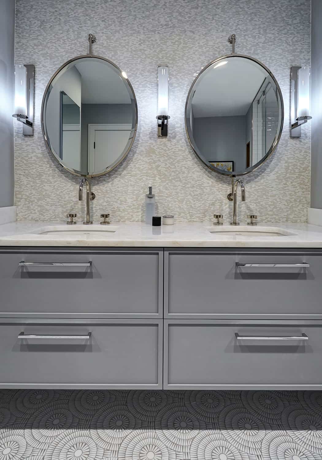 floating-gray-vanity-mosaic-tile-floor-and-wall