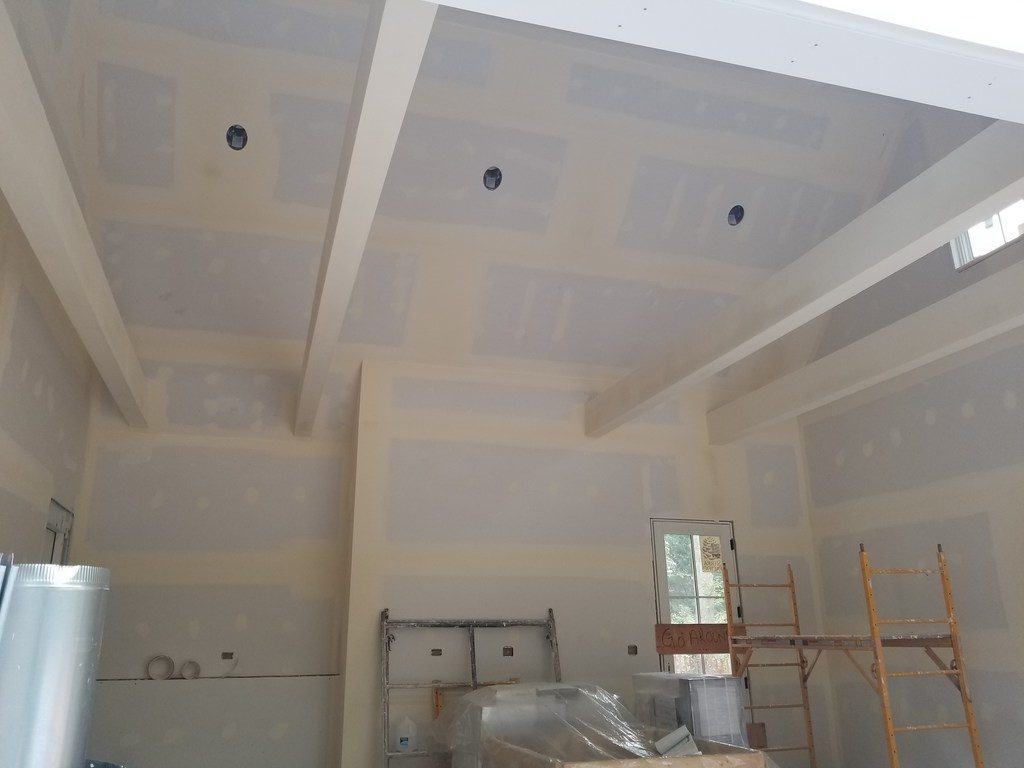 drywall with taping on house under construction