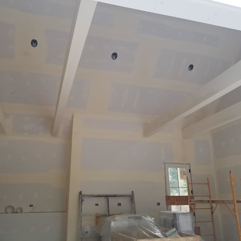 drywall with taping on house under construction