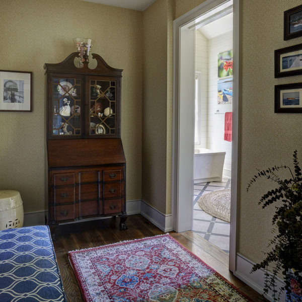 antique-chest-at-entry-to-master-bath antique chest at entry to master bathroom