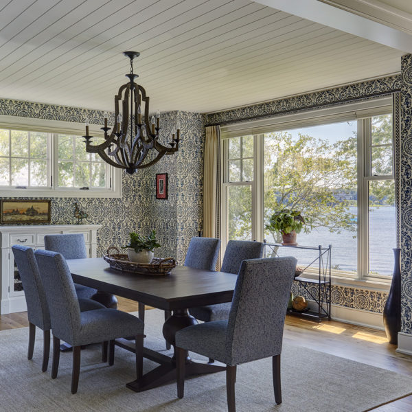 dining-room-with-lake-view-in-lake-geneva-wisconsin dining room with view to lake