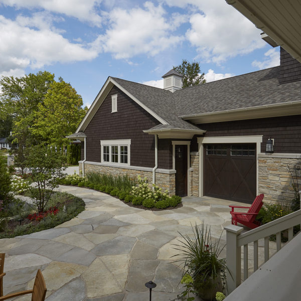 flagstone-patio-view-of-garage flagstone patio with view of garage
