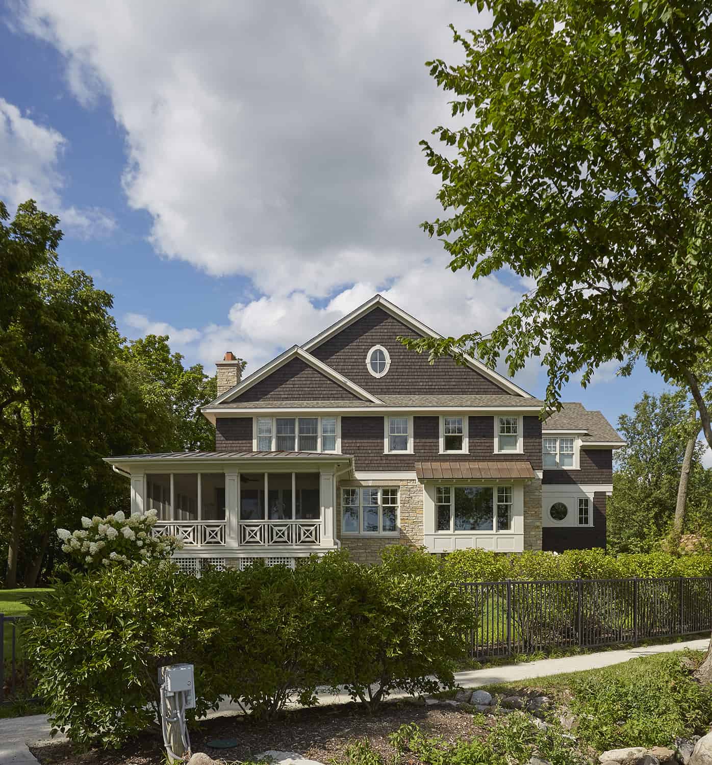 view of rear elevation from the lake