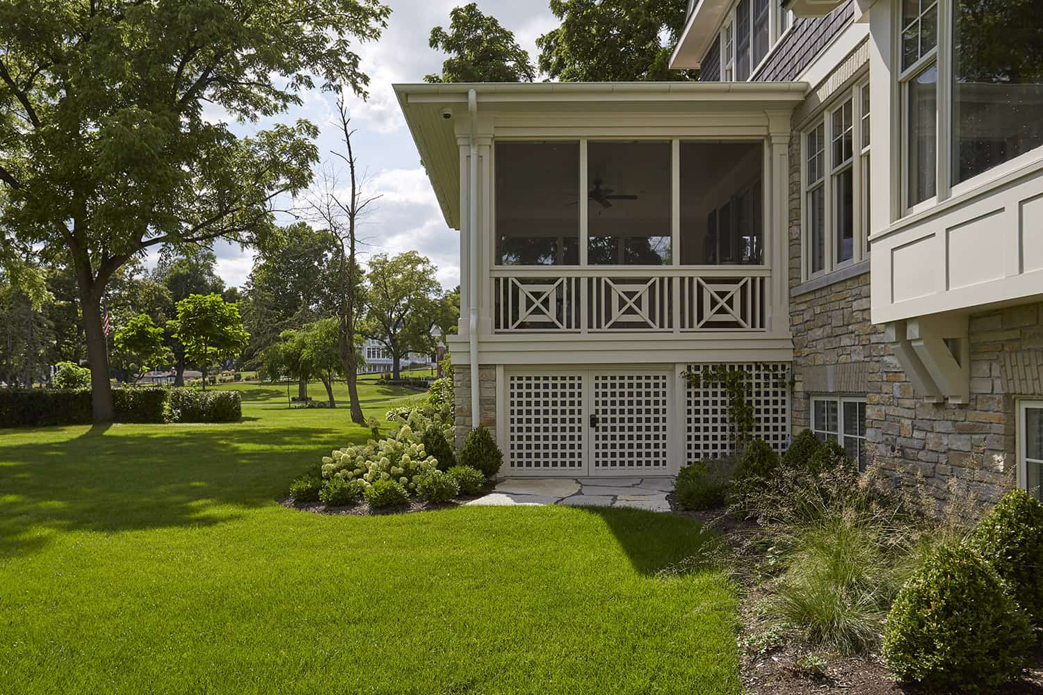 millwork detail on screen porch