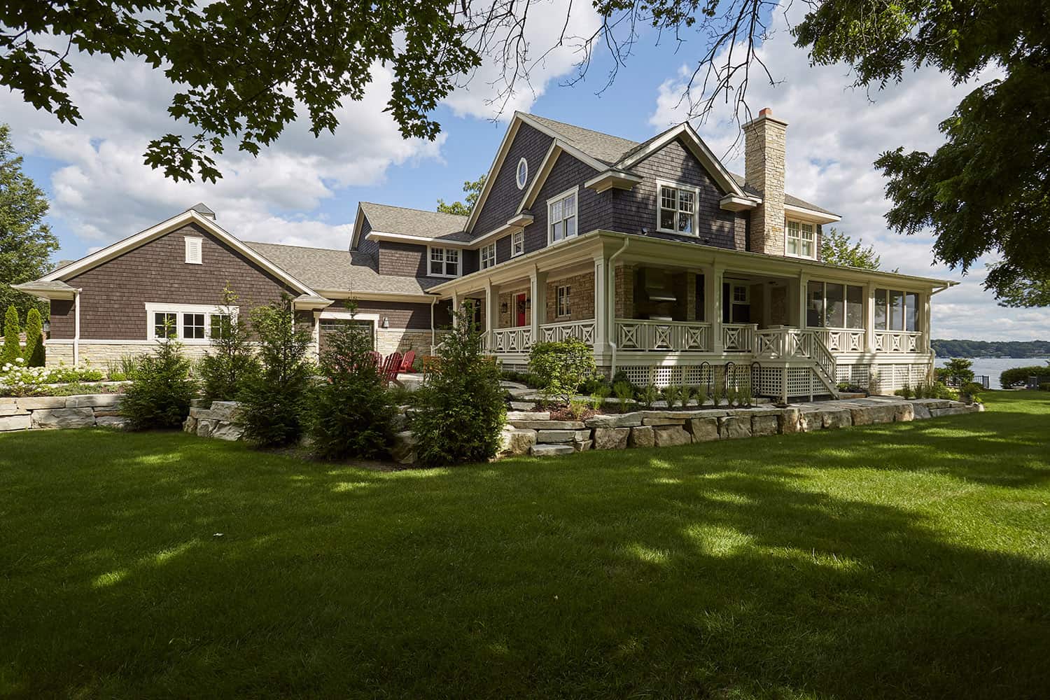 side elevation of lakefront lake geneva residence