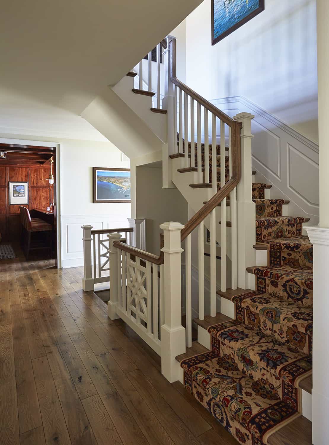 staircase with custom millwork