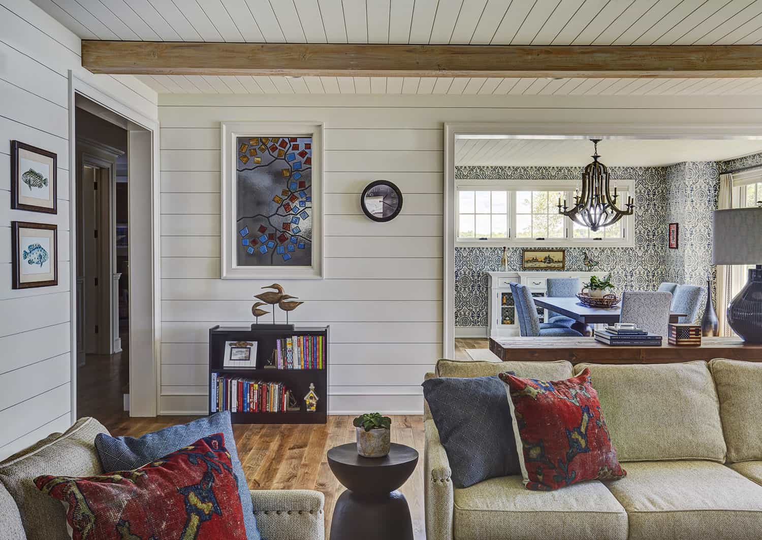 white shiplap walls and ceiling