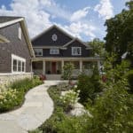 winding flagstone path to front entry