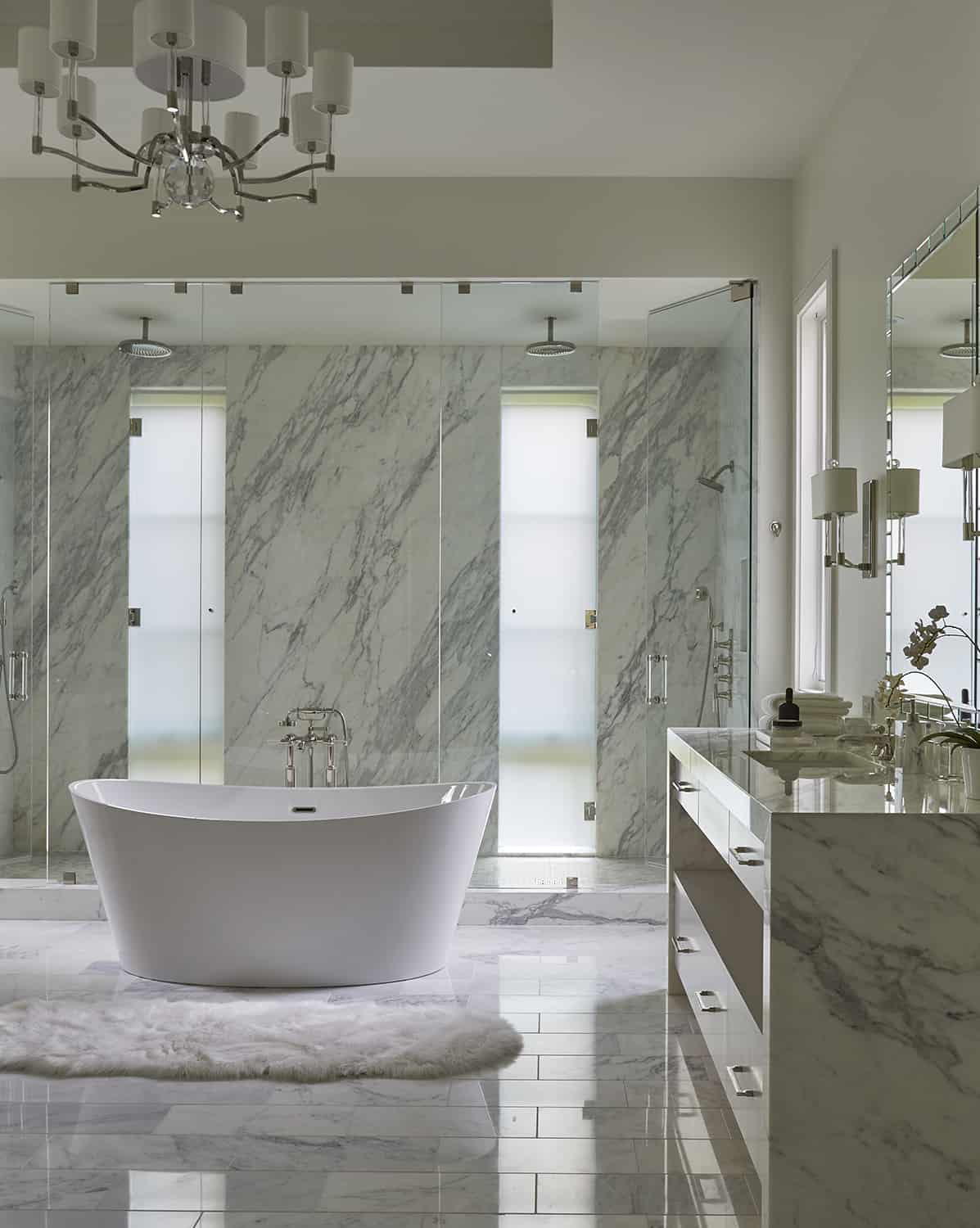 freestanding soaker tub in master bath