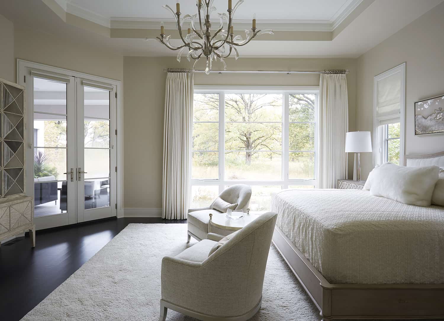 guest bedroom with cream colors