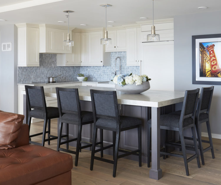 blue and white traditional kitchen
