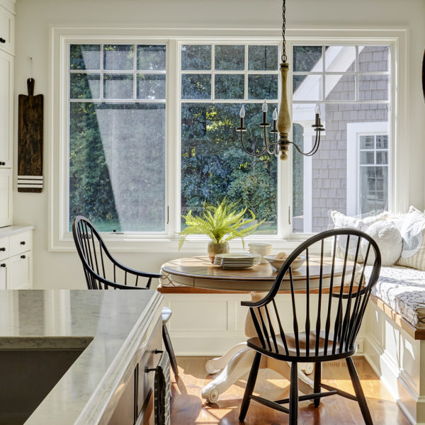 cozy breakfast nook in country kitchen
