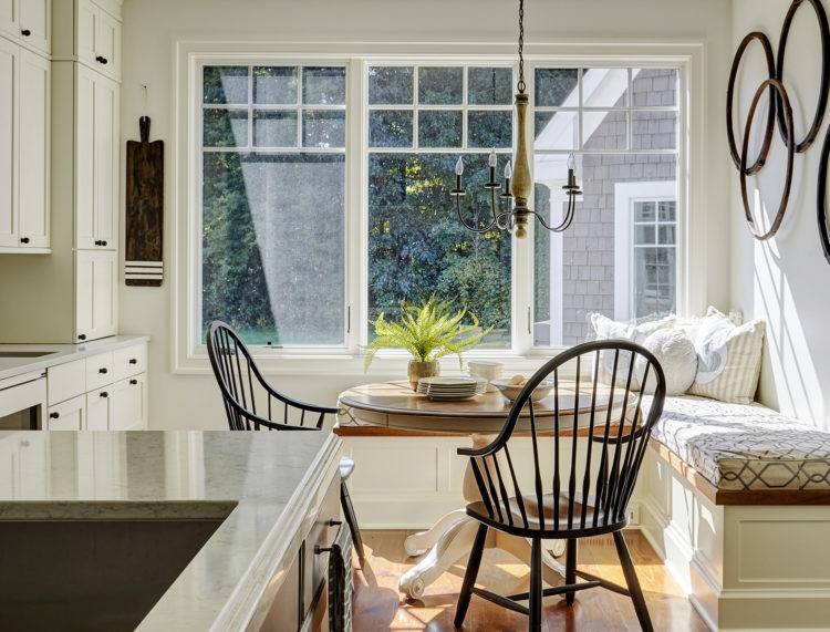 cozy breakfast nook in country kitchen