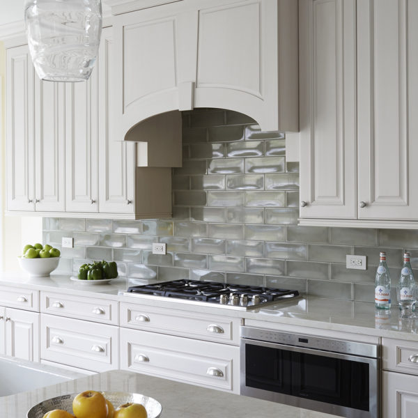 white recessed panel cabinet detail