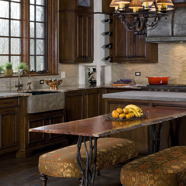 live edge table with custom ironwork