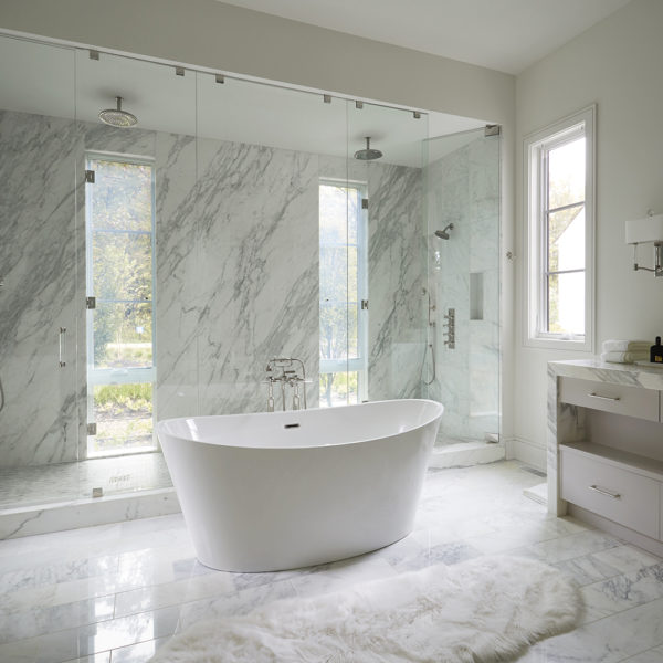 luxurious master bath with enormous walkin shower