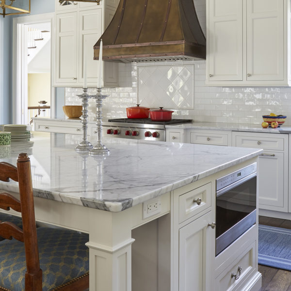 copper range hood detail