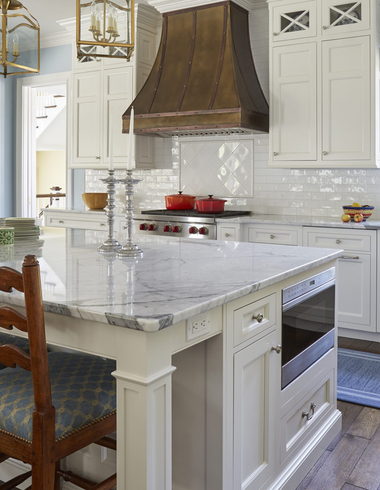 copper range hood detail