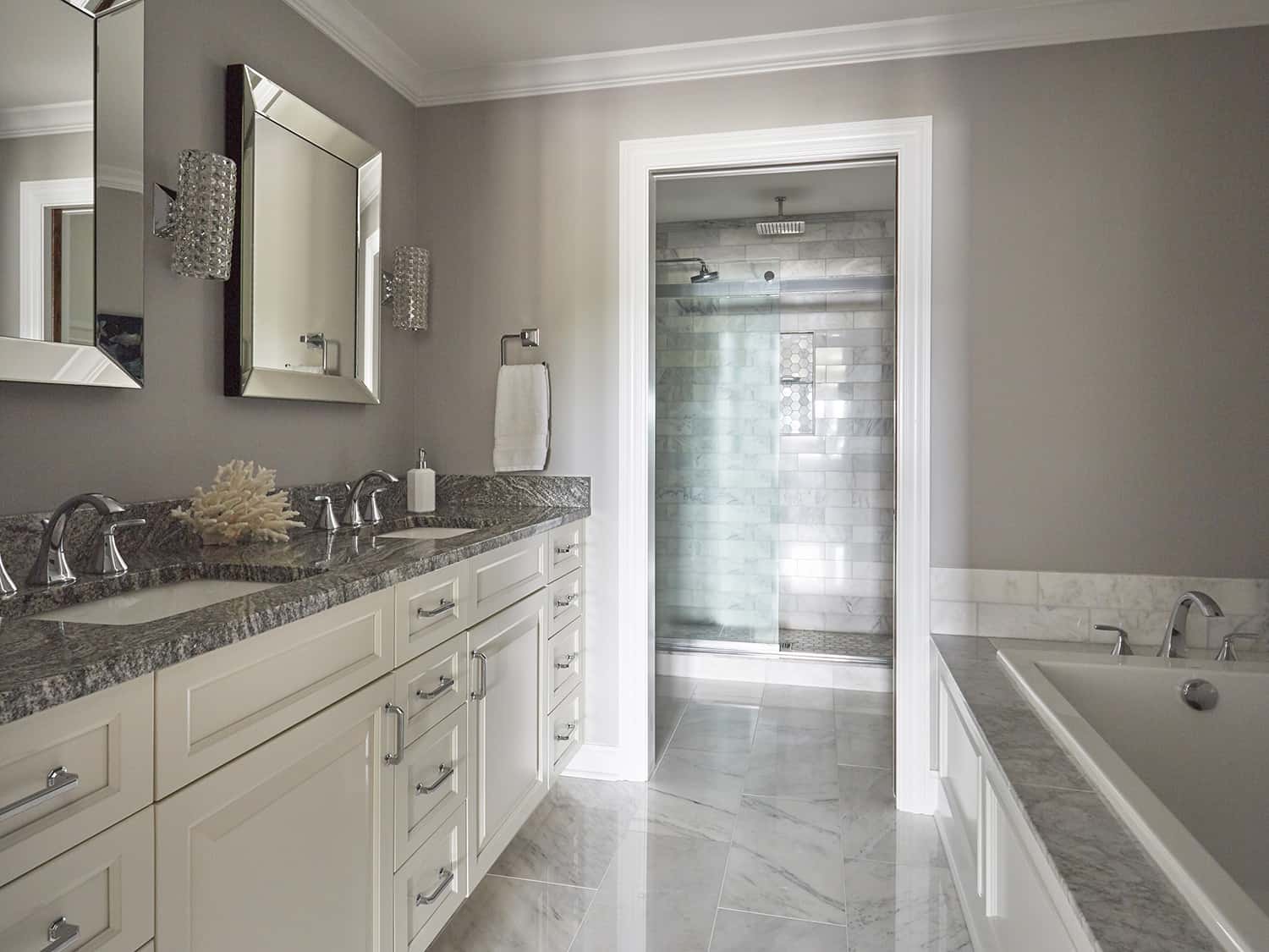 new master bath with his and her sinks