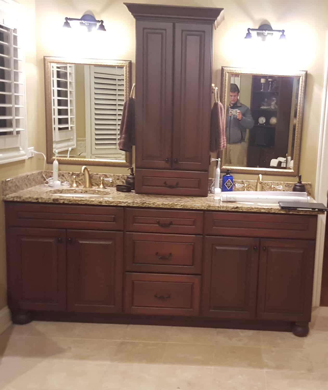 his and her vanity is medium ok