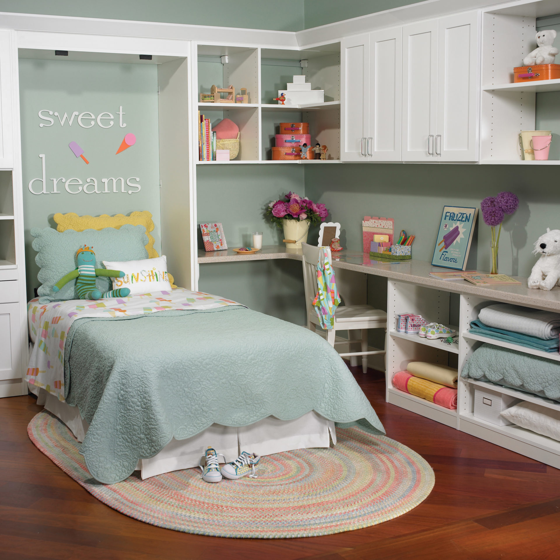 Kids Bedroom with Wall Bed Open