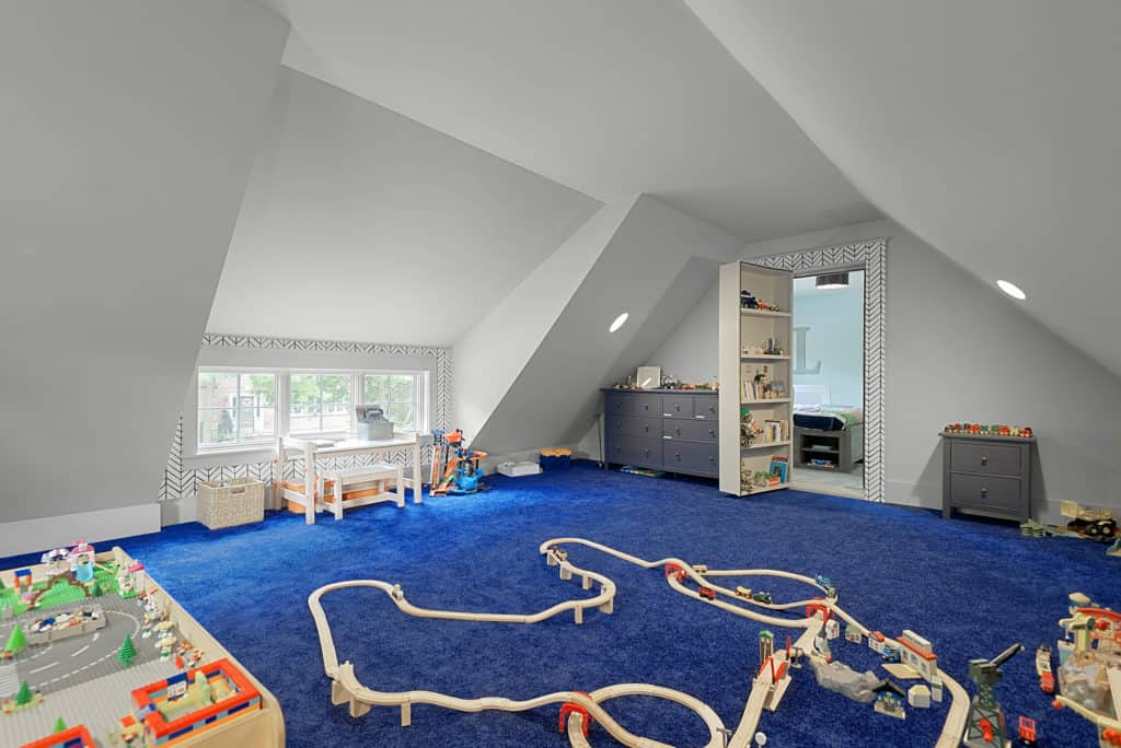 child playroom accessed by hidden door in bedroom
